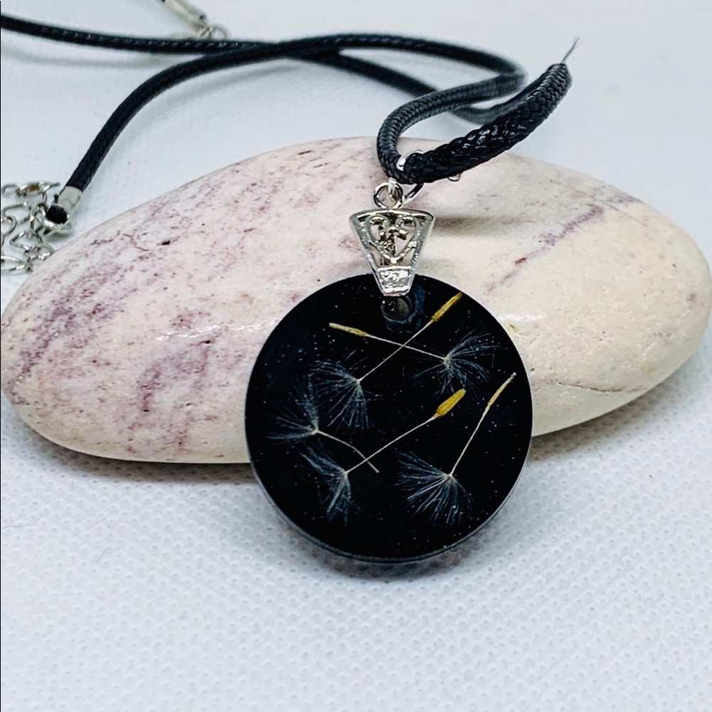 Wish necklace, Dandelion seeds necklace, Wish gift